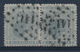 BELGIE - OBP Nr 17 (paar/paire) - Puntstempel 141 "GAND" - (ref. ST-2724) - 1865-1866 Profilo Sinistro