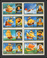 0178/ Umm Al Qiwain ** MNH Michel N° 832 / 839 A Seafarers Ships Navigateurs Bateau (boat-SHIP) Drake Columbus Magellan - Umm Al-Qiwain