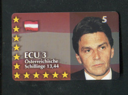 "DAENEMARK" 2001, Telefonkarte "ECU 3" (Oesterreichische Schillinge 13.44" Unbenutzt (R1253) - Denemarken