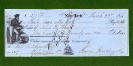 USA DRAFT Against Schrack & Co Philadelphia NAUTICAL New York 1858 - Otros & Sin Clasificación