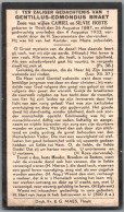 Bidprentje Tielt - Braet Gentillus Edmondus (1887-1933) - Imágenes Religiosas