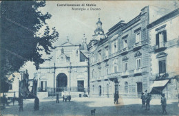 Cs110 Cartolina Castellammare Di Stabia Municipio E Duomo Napoli 1929 - Napoli