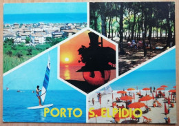 CARTOLINA  ITALIA ASCOLI PICENO PORTO SANT' ELPIDIO 1992 VEDUTINE SALUTI  Italy Postcard ITALIEN Ansichtskarten - Ascoli Piceno