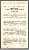 Bidprentje Tielt - Buyse Irma Rosalie Augusta (1878-1941) - Andachtsbilder