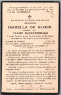 Bidprentje Tisselt - De Block Isabella (1851-1931) - Imágenes Religiosas