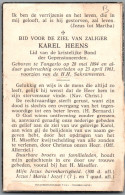 Bidprentje Tongerlo - Heens Karel (1894-1961) Plooi - Images Religieuses