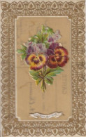 FANTAISIE  -  CARTE EN CELLULOID  -  CUEILLIES POUR VOUS  -  PENSEES  - - Flowers