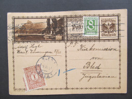 GANZSACHE Strafporto Wien - Bled 1930  // D*59500 - Briefe U. Dokumente