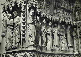 57 - Metz - La Cathédrale - Portail De La Vierge - Grandes Statues Côté Gauche - Mention Photographie Véritable - Carte  - Metz