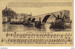84 AVIGNON Le Pont Avec Partition De La Chanson Sur Le Pont D'Avignon On Y Danse ...Idéale Cliché F. Reau - Avignon (Palais & Pont)