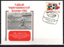 Spain 1982 Football Soccer World Cup Commemorative Cover Match Czechoslovakia - Kuwait 1:1 - 1982 – Espagne