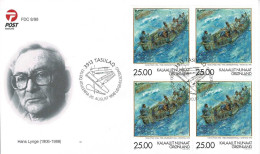 Greenland 1998; Hans Lynge - Painting; Block Of 4 On FDC. - FDC