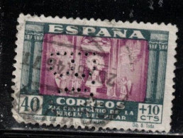 SPAIN Scott # B110 Used - With B. C. Perfin - Oblitérés