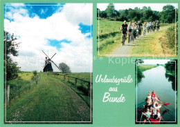 73258112 Bunde Ostfriesland Windmuehle Radfahrgruppe Bootspartie Bunde Ostfriesl - Autres & Non Classés