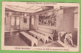 Rare CPA Bateau Paquebot " Felix Roussel " 1ere Classe La Salle De Récréation Des Enfants Messageries Maritimes Elephant - Sidi-bel-Abbes