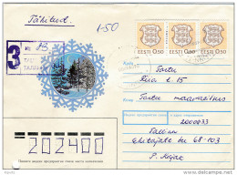 Registered Domestic Cover - 4 January 1992 Tallinn-33 - Estonia