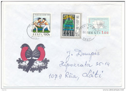 Cover Multiple Stamps - 8 November 1994 Tartu-6 To Latvia - Estland