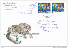 Registered Cover Multiple Stamps - 8 March 1999 Tallinn To Latvia - Estland