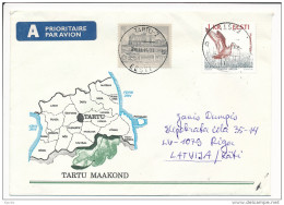 Cover Multiple Stamps - 28 March 1994 Tartu-2 To Latvia - Estland