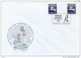 Special Cancellation Cover / Cachet, 1st Telephone Line 100th Anniversary - 14 March 1996 Vilnius - Lituanie