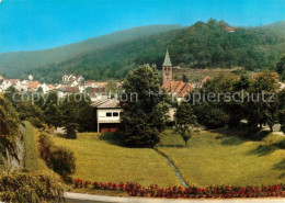 73257549 Lindenberg Pfalz Hotel Pension Cafe Zum Hirsch Ortsansicht Mit Kirche L - Sonstige & Ohne Zuordnung