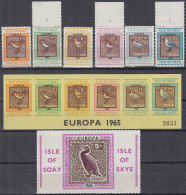 INSEL SOA, SKYE (Schottland), Nichtamtl. Briefmarken, 2 Blöcke + 6 Marken, Postfrisch **, Europa 1965, Vögel - Escocia