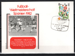 Spain 1982 Football Soccer World Cup Commemorative Cover Match Germany - Chile 4:1 - 1982 – Spain