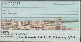 Angola, Portugal, Cheque - Banco Comercial De Angola, Novo Redondo -|- Província De Angola. Selo Do Cheque $90 - Nuevos