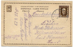 Czechoslovaquia Stationery Card 28.8.1929 - Cartes Postales