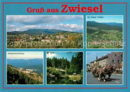 73257489 Zwiesel Niederbayern Stadtpanorama Arberschutzhaus Berghaus Vierergespa - Zwiesel