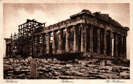 Greece Athenes Parthenon With Scaffolding Ca 1920 Postcard - Griekenland