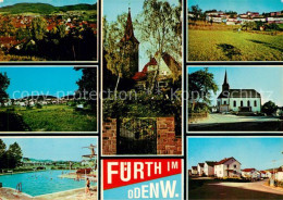 73257447 Fuerth Odenwald Stadtpanorama Freibad Kirche Siedlung Fuerth Odenwald - Sonstige & Ohne Zuordnung