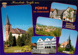 73257445 Fuerth Odenwald Kirche Markt Fachwerkhaeuser Rathaus Stadtpanorama Fuer - Other & Unclassified