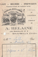 14-A.Hélaine..Lait-Beurre-Fromages, Volailles, Oeufs, Gibier..Riva-Bella...(Calvados)....1935 - Alimentare