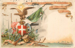 Italy Postcard Torino Patria E Re Canon Crown Eagle - Otros Monumentos Y Edificios