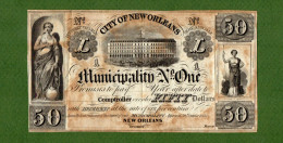 USA Note City Of New Orleans Municipality No. One 50 Dollars 1837 - Other & Unclassified