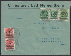 Deutsches Reich Infla-Brief 1923 Bad Mergentheim Nach Ringelheim  (21674 - Storia Postale