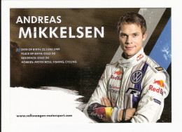 TEAM VOLKSWAGEN MOTORSPORT 2013 -  Andreas MIKKELSEN ( Norvège )  ( Vue Recto Verso ) - Rallye