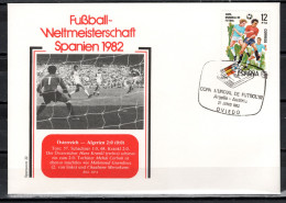 Spain 1982 Football Soccer World Cup Commemorative Cover Match Austria - Algeria 2:0 - 1982 – Espagne