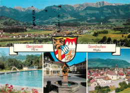 73256596 Sonthofen Oberallgaeu Gesamtansicht Mit Alpenpanorama Freibad Innenstad - Sonthofen