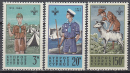 ZYPERN  220-222,  Postfrisch **, 50 Jahre Pfadfinderbewegung, 1963 - Unused Stamps