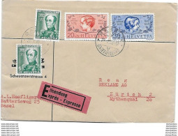 100 - 75 - Enveloppe Exprès Avec Timbres Pro Juventute 1937 - Cartas & Documentos