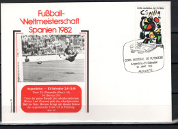 Spain 1982 Football Soccer World Cup Commemorative Cover Match Argentina - El Salvador 2:0 - 1982 – Espagne