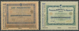 POLYNESIE - Certificat D'actions De La Société Les Marquises - Certificat D'actions De La Société Agricole Mopelia - Unused Stamps