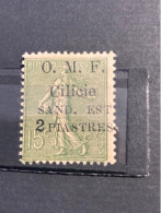 Colonie Francaise  Cilicie N° 102 X 2 Piastres Sur 15 C. Vert-olive, Surchargé OMF Cilicie SAND-EST,  Charnière - Neufs