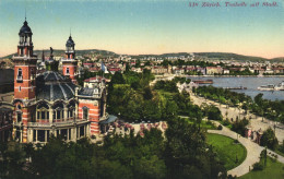 ZURICH, ARCHITECTURE, CONCERT HALL, PARK, SHIP, PORT, SWITZERLAND, POSTCARD - Zürich