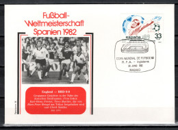 Spain 1982 Football Soccer World Cup Commemorative Cover Match England - Germany 0:0 - 1982 – Spain