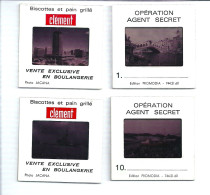 R091 - 4 DIAPOSITIVES BISCOTTES CLEMENT - OPERATION AGENT SECRET N°s 1 4 9 10 - Other & Unclassified