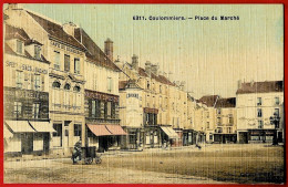 CPA Toilée Couleur 77 COULOMMIERS - Place Du Marché ° Collection R.F. - Coulommiers