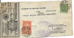 Germany Infla Folded Card With Export License From Leipzig To USA FV Perfins 7.4.1923 - Briefe U. Dokumente